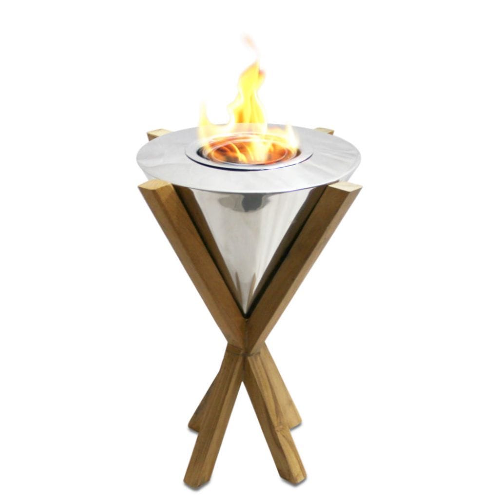 Anywhere Fireplace 10" Teak Southampton Indoor/Outdoor Tabletop Fireplace