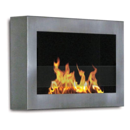 Anywhere Fireplace 19" Stainless Steel SoHo Wall Mount Fireplace