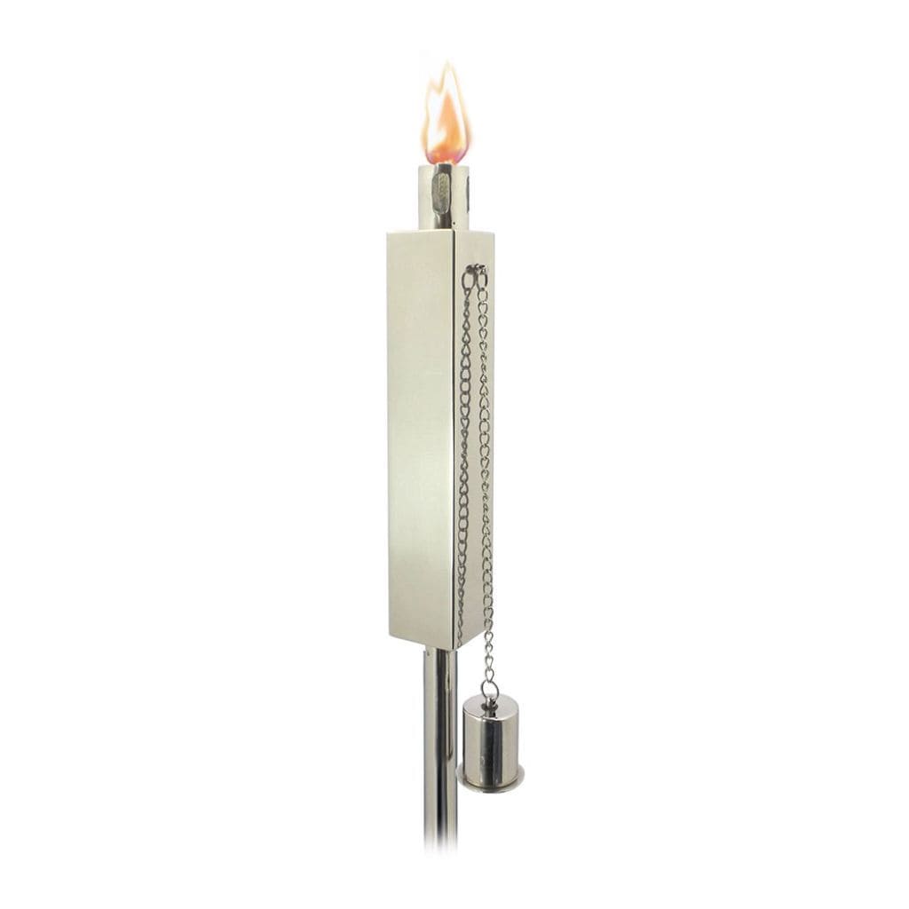 Anywhere Fireplace 3" Polished Stainless Steel Garden Torch – Rectangle Garden Torch (2 pk)