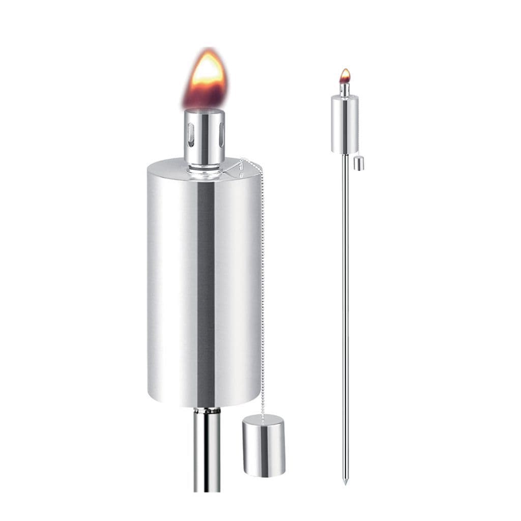 Anywhere Fireplace 3" Stainless Steel Garden Torch – Cylinder Shape (2 Pack)