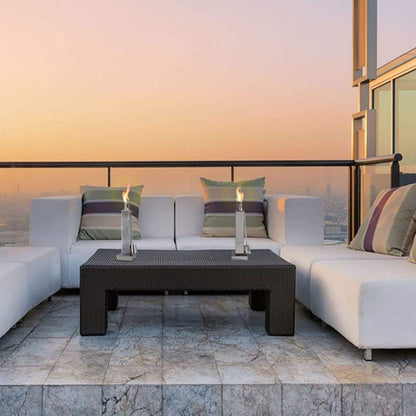 Anywhere Fireplace 4" x 65" Polished Steel Rectangle Cintronella/Lamp Oil Tabletop Torch