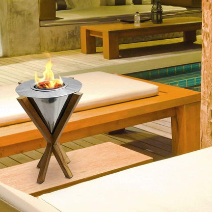 Anywhere Fireplace Southampton 12" Teak Tabletop Gel Fireplace