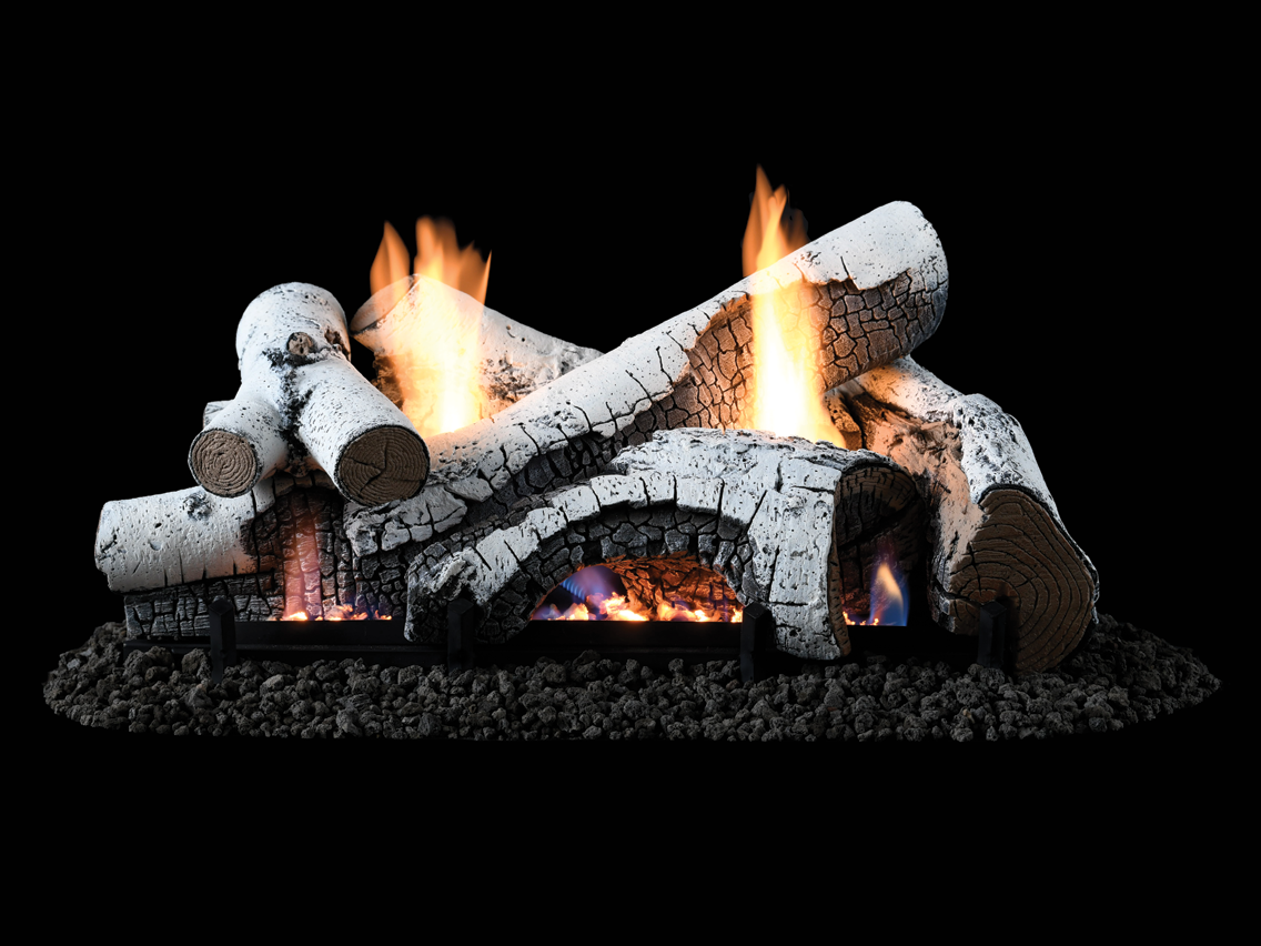 Superior Nature-Flame Series Highridge Birch 18" Concrete Vent-Free Gas Log Set