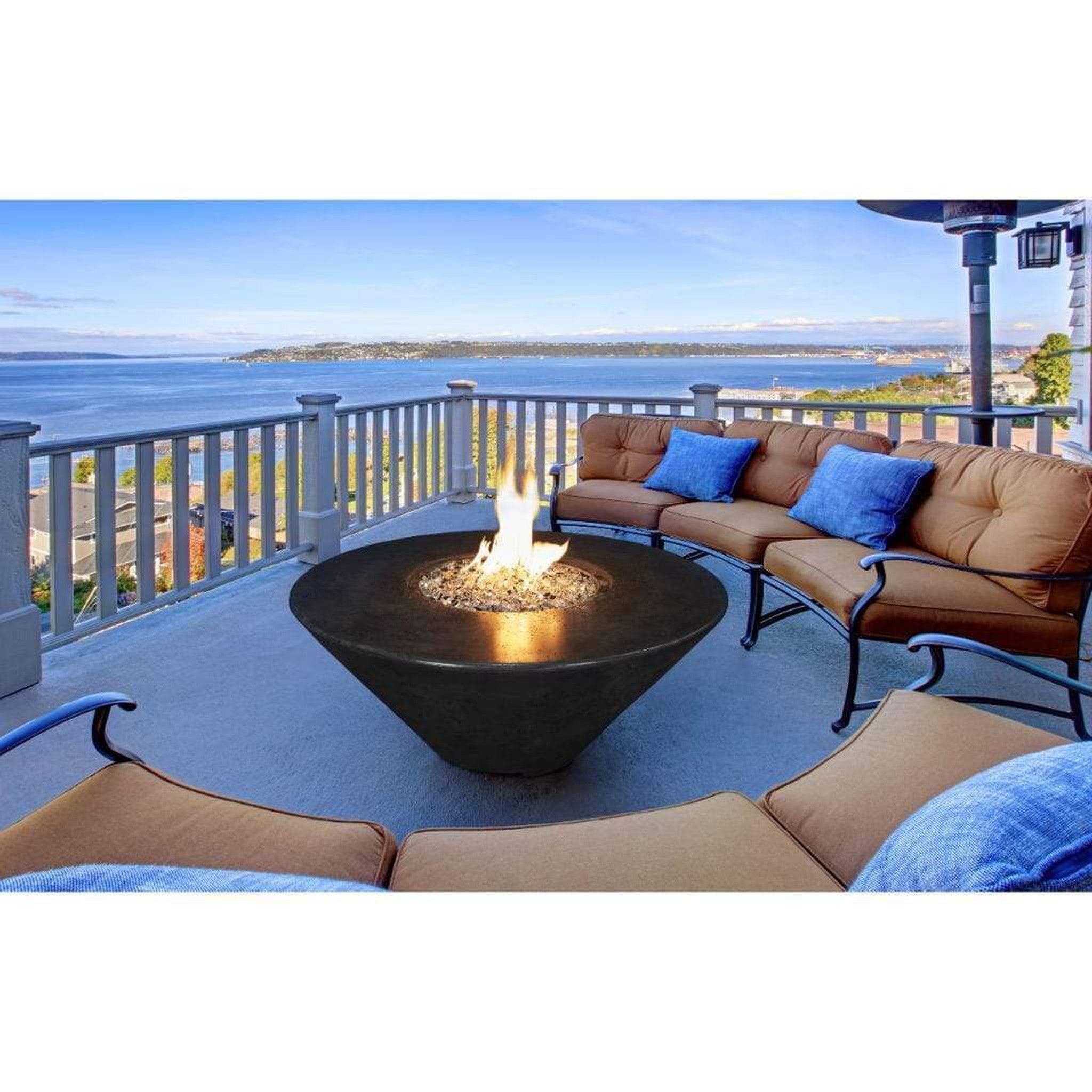 Round gas deals fire pit table