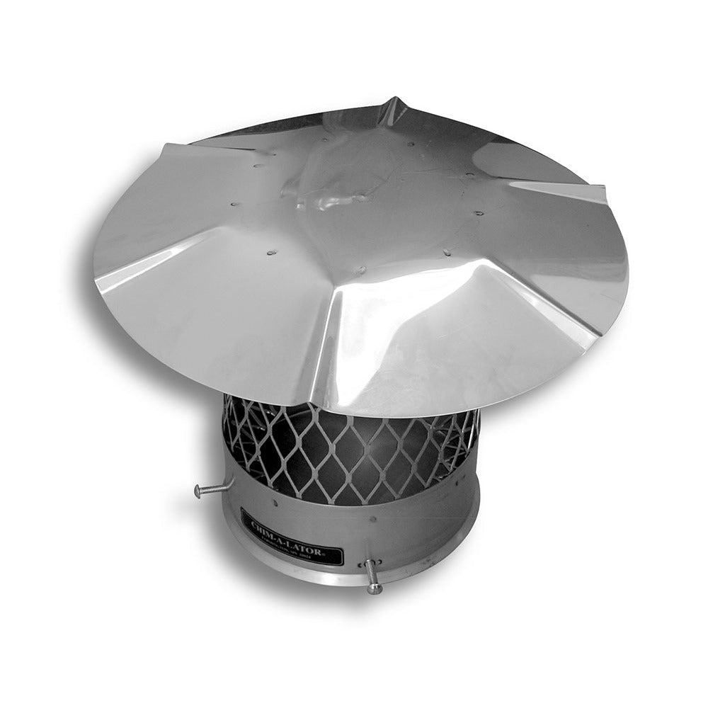 BDM Chim-A-Lator 15" Stainless Steel Round Chimney Cap With 3/4" Mesh
