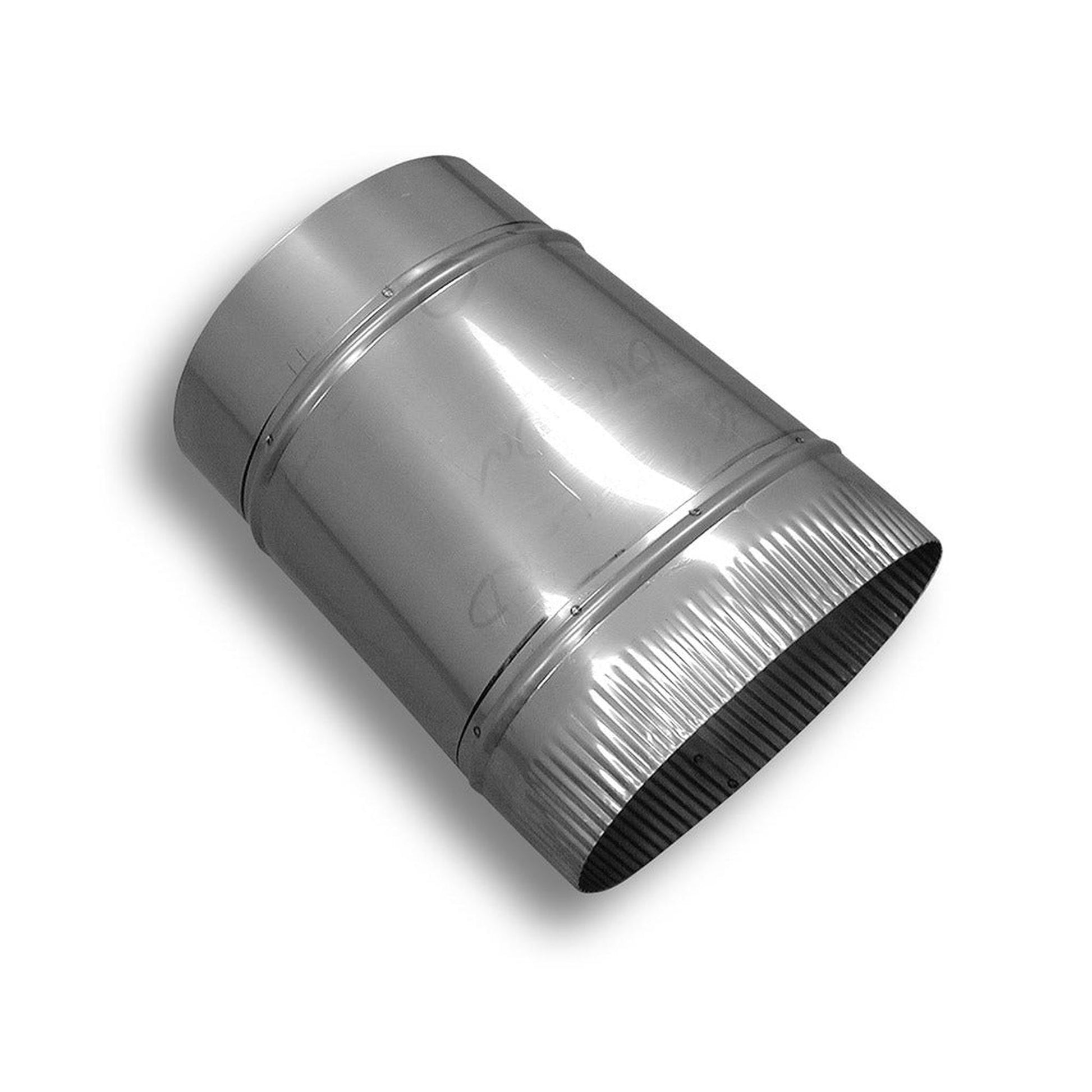 BDM Dalsin Line 10" to 8" Stainless Steel Oval to Round Adaptor - Round End Up