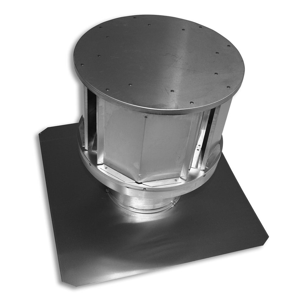 BDM Dalsin Line 3" x 4" Pro-Form Round Co-Linear Direct Vent Termination Cap with Black Square Base