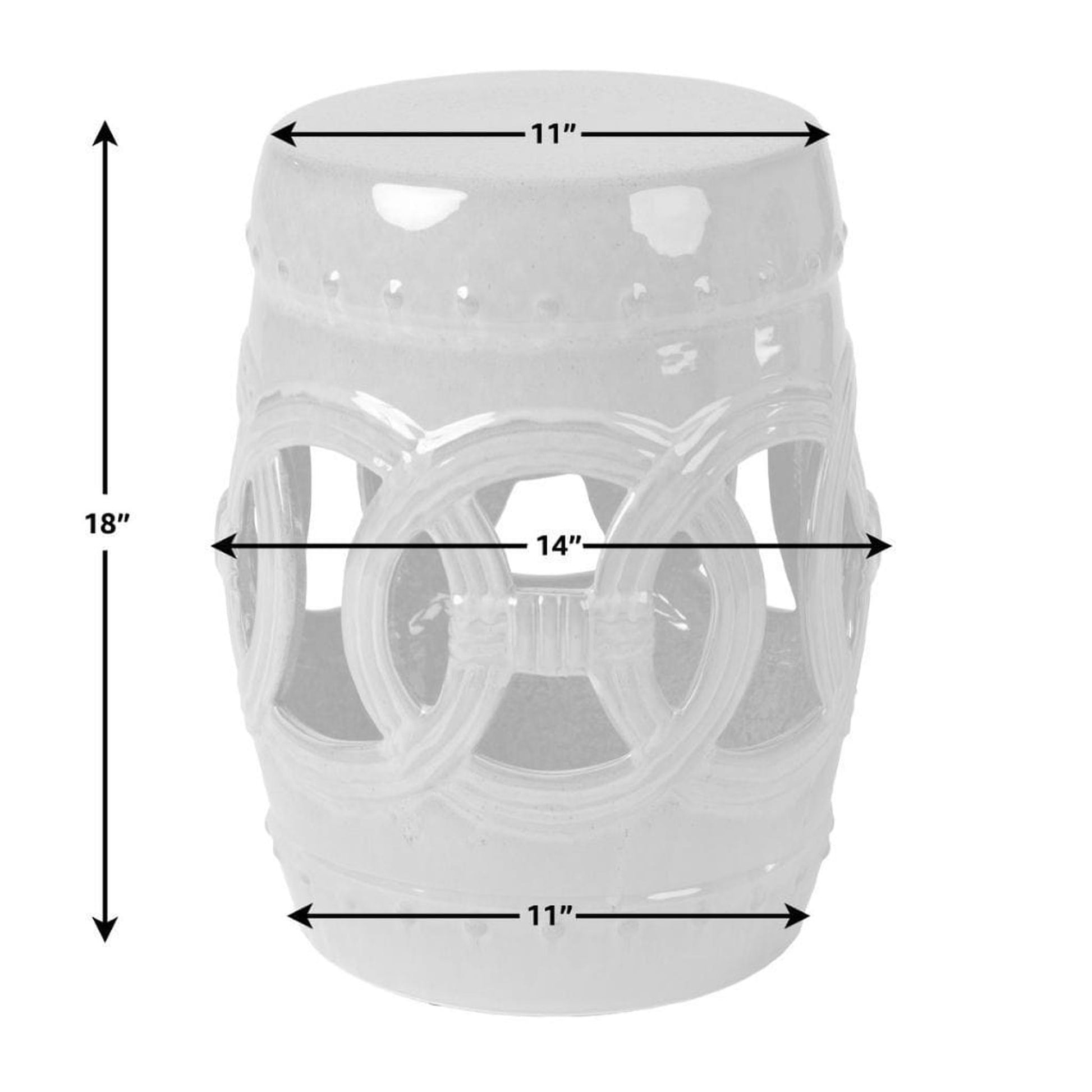 Balkene Home 14" Large Medallion Ceramic Garden Stool/Table by Fire Sense