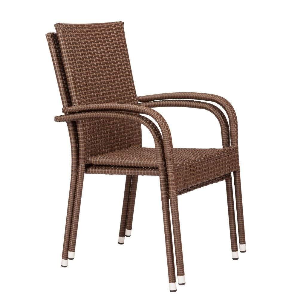 Balkene Home 20" Morgan Outdoor Wicker Stacking Chair (Set of 4) by Fire Sense