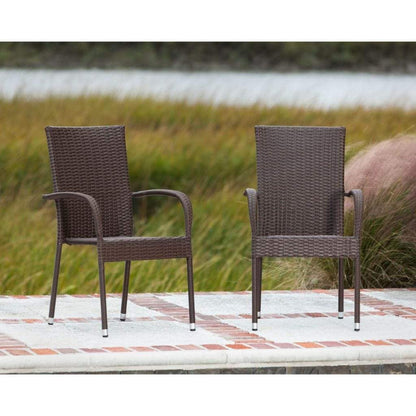 Balkene Home 20" Morgan Outdoor Wicker Stacking Chair (Set of 4) by Fire Sense