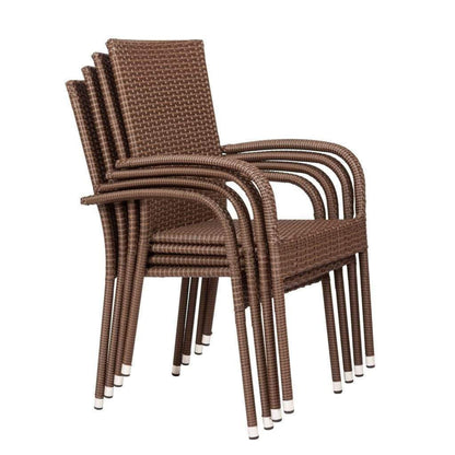 Balkene Home 20" Morgan Outdoor Wicker Stacking Chair (Set of 4) by Fire Sense