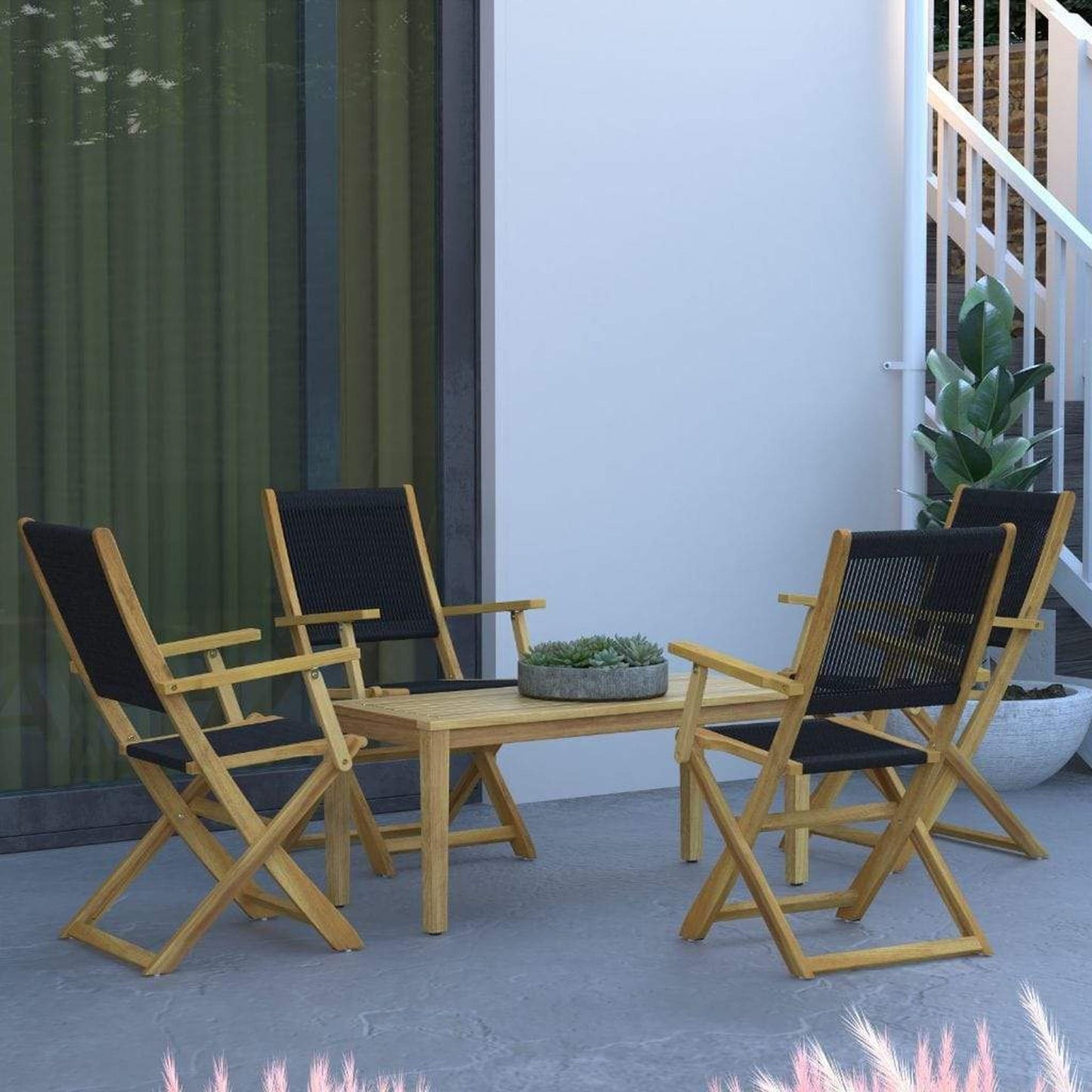 Balkene Home 22" Carmen Indoor/Outdoor Wooden Folding Chair by Fire Sense