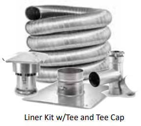 BestFlex 6" x 25' Stainless Steel Liner Kit With Tee and Tee Cap