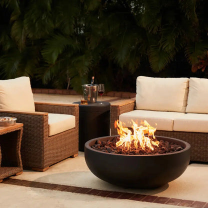 Blaze 38" Round Concrete Natural Gas Fire Bowl