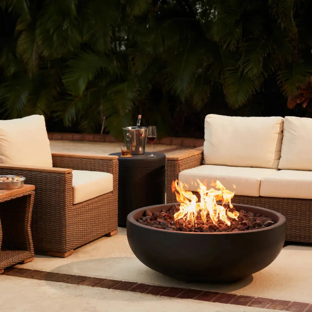 Blaze 38" Round Concrete Propane Gas Fire Bowl