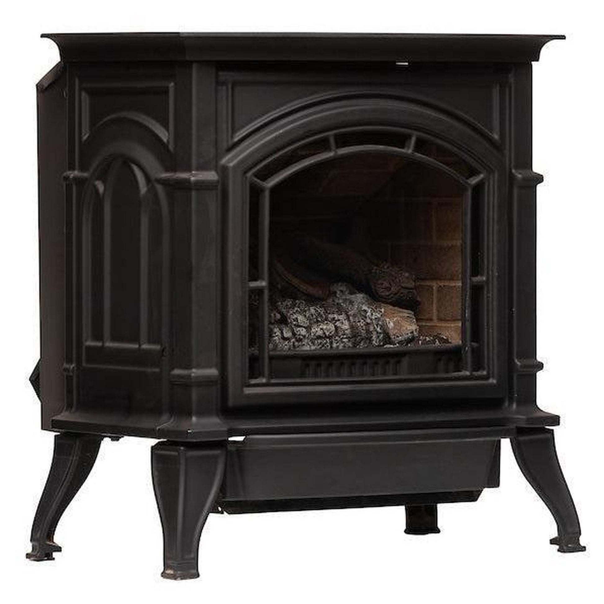 Breckwell BH23 26" Black Finish Freestanding Proflame 2, Direct Vent Cast Iron Stove With Logs
