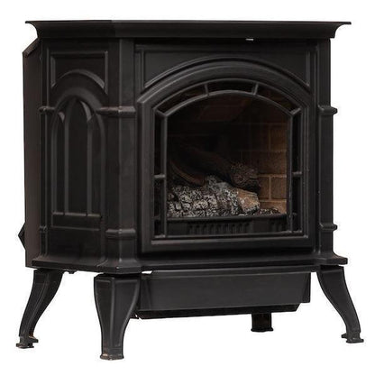 Breckwell BH23 26" Black Finish Freestanding Proflame 2, Direct Vent Cast Iron Stove With Logs