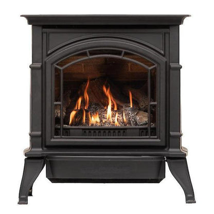 Breckwell BH23 26" Black Finish Freestanding Proflame 2, Direct Vent Cast Iron Stove With Logs