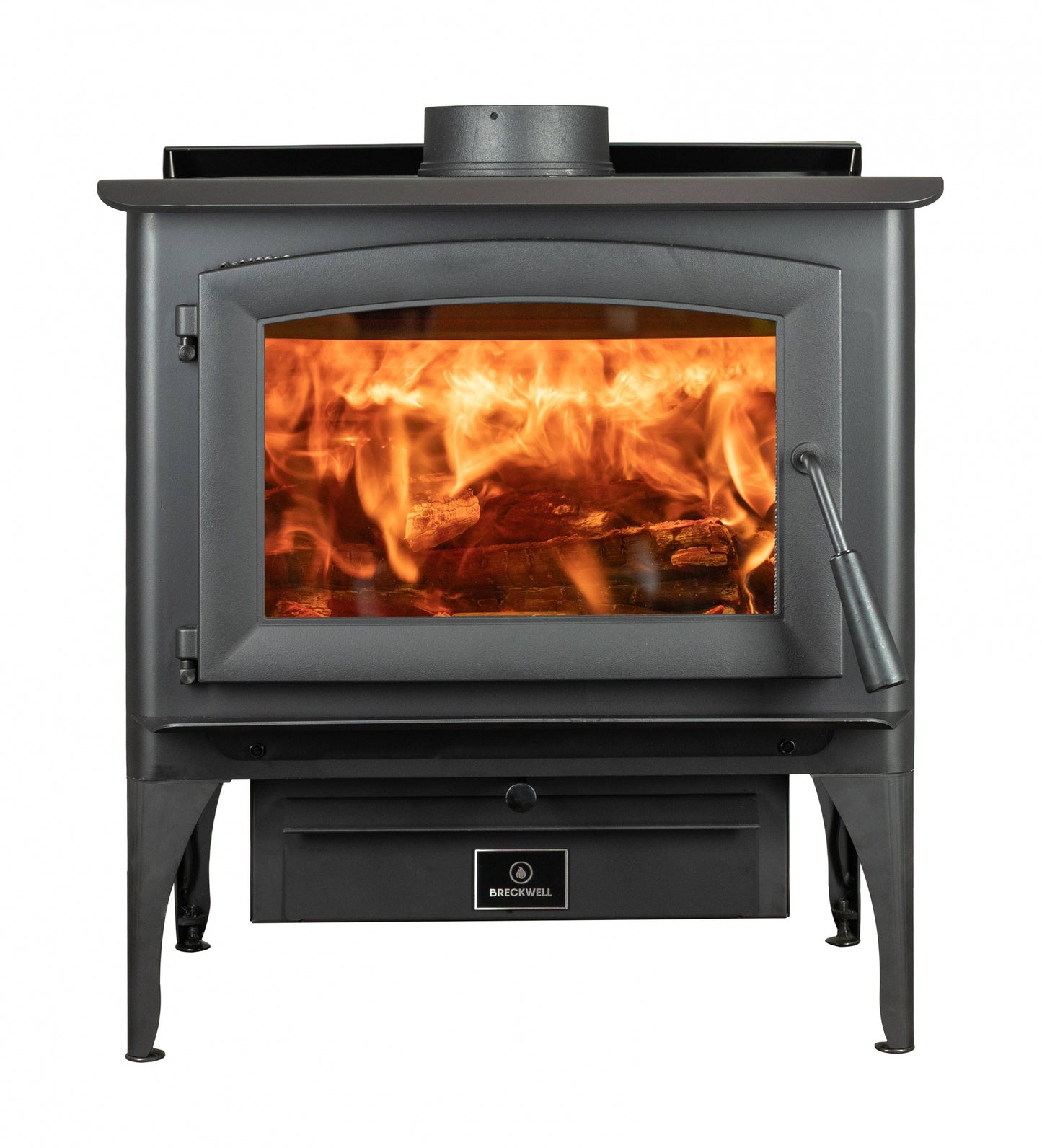 Breckwell CH25 30" Black Finish Freestanding Wood Burning Stove on Legs With Blower