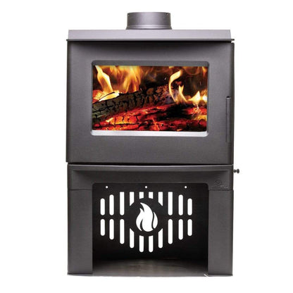 Breckwell SW1.2 23" Black Finish Freestanding Wood Burning Small Stove on Pedestal