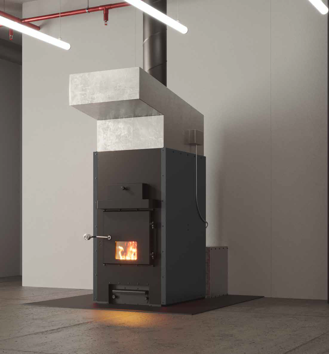 Breckwell SWF1035 45" x 25" Black Wood Furnace With Dual Blower, EPA2020 Certified