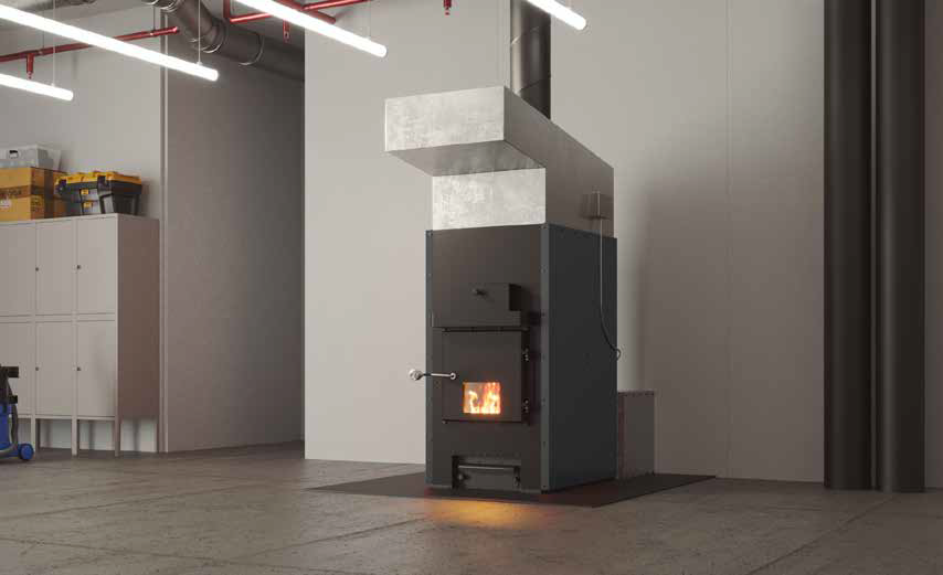 Breckwell SWF1035 45" x 25" Black Wood Furnace With Dual Blower, EPA2020 Certified