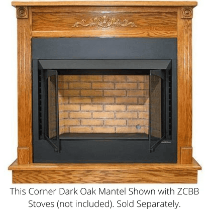 Buck Stove 36" Standard Corner Dark Oak Mantel for ZCBB Stoves