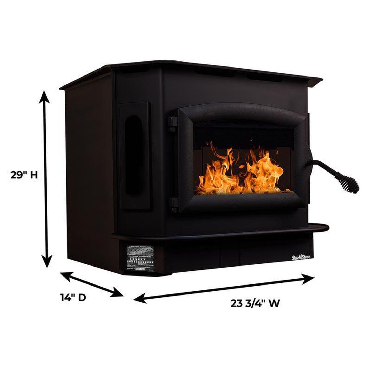 Buck Stove Bay Series Model 81 Non-Catalytic and Blower Assembly Standard Wood Burning Stove With Black Door Finish