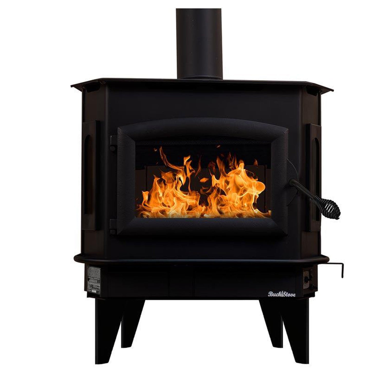 Buck Stove Bay Series Model 81 Non-Catalytic and Blower Assembly Standard Wood Burning Stove With Black Door Finish