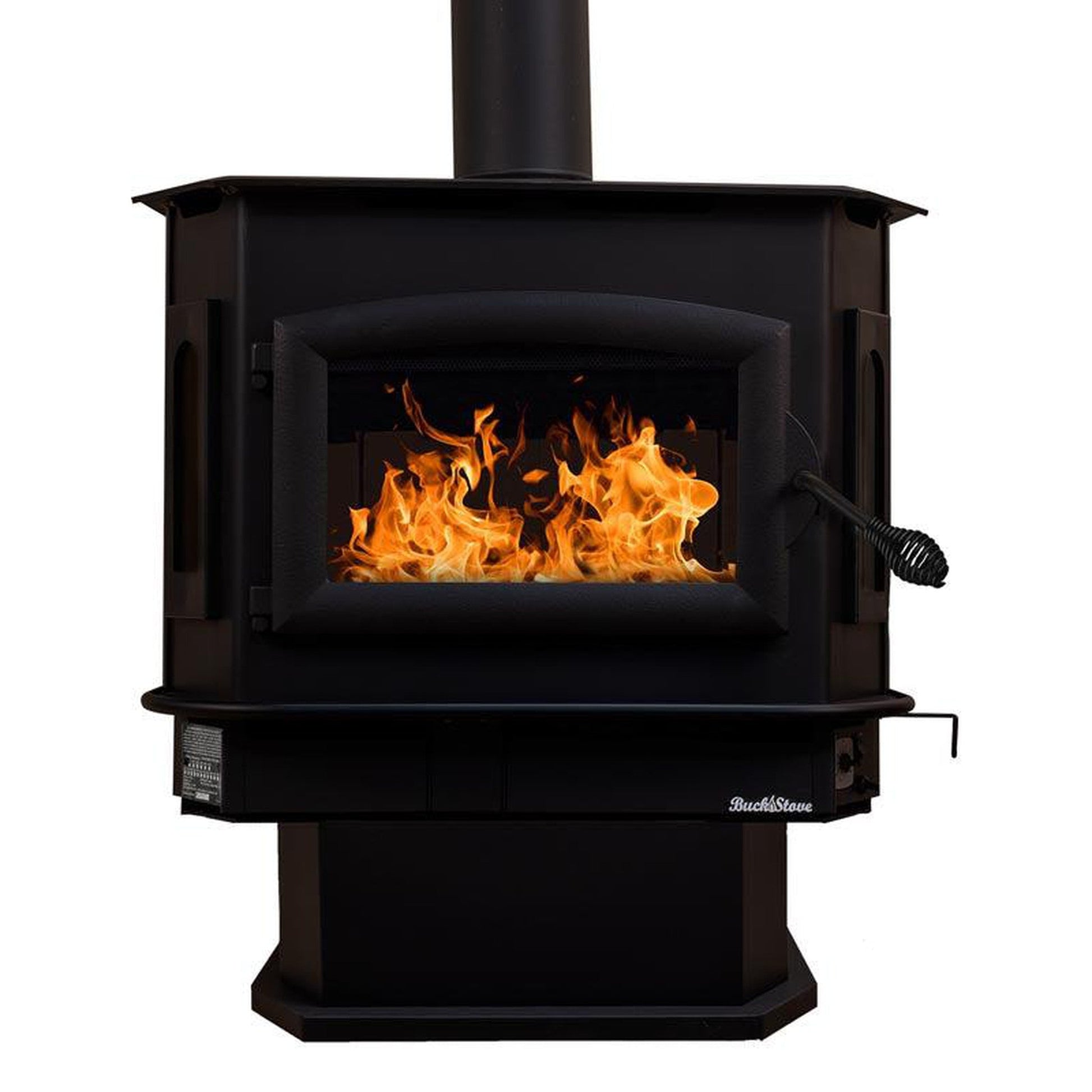 Buck Stove Bay Series Model 81 Non-Catalytic and Blower Assembly Standard Wood Burning Stove With Black Door Finish