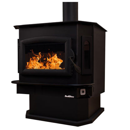 Buck Stove Bay Series Model 81 Non-Catalytic and Blower Assembly Standard Wood Burning Stove With Black Door Finish