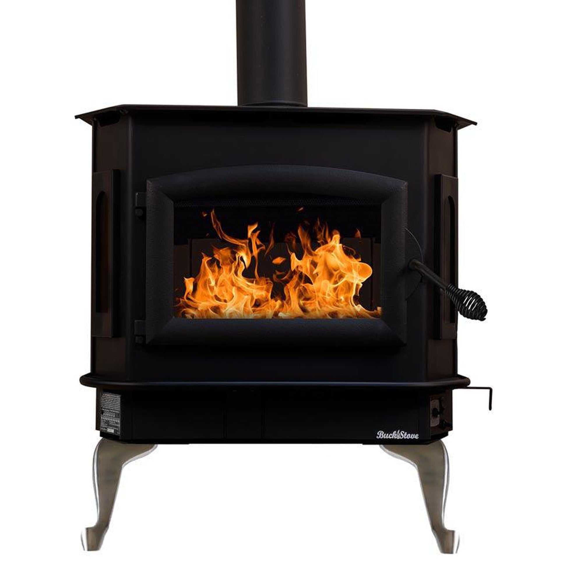 Buck Stove Bay Series Model 81 Non-Catalytic and Blower Assembly Standard Wood Burning Stove With Black Door Finish