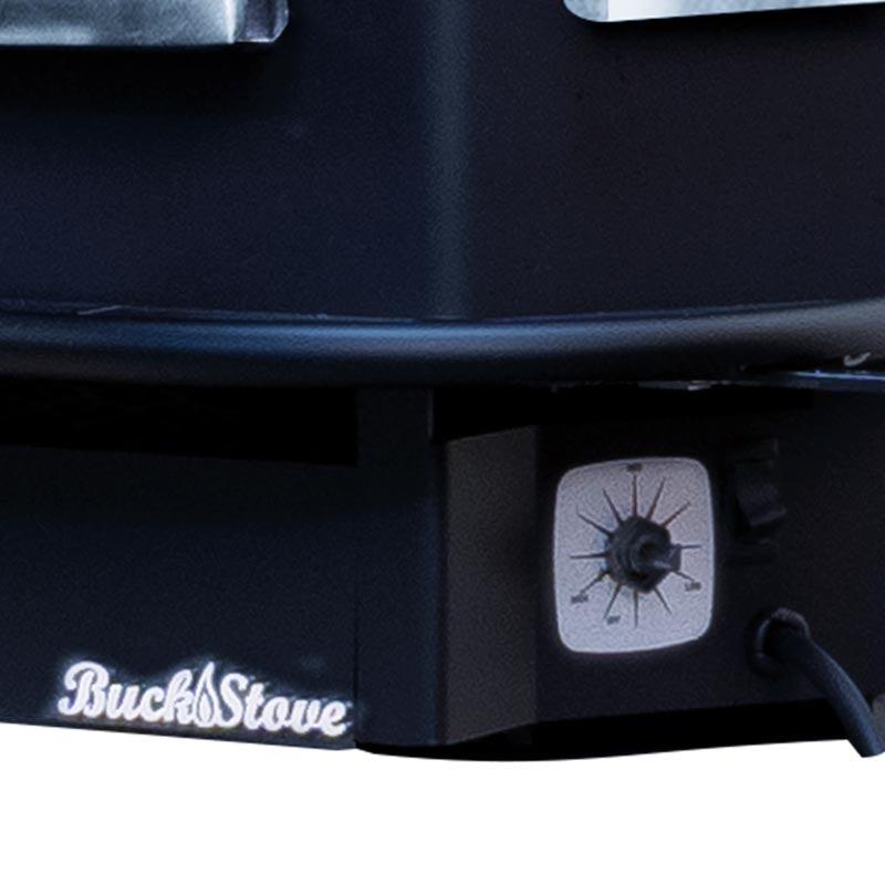 Buck Stove Bay Series Model 81 Non-Catalytic and Blower Assembly Standard Wood Burning Stove With Gold Door Finish