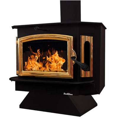 Buck Stove Bay Series Model 91 Catalytic Wood Burning Stove With Gold Door Finish