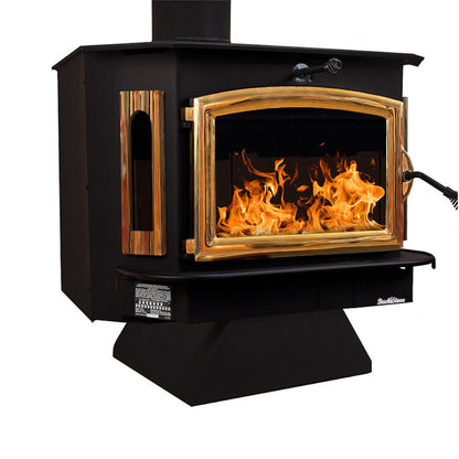 Buck Stove Bay Series Model 91 Catalytic Wood Burning Stove With Gold Door Finish