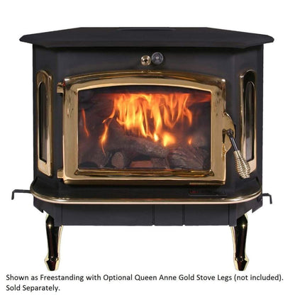 Buck Stove Bay Series Model 91 Catalytic Wood Burning Stove With Gold Door Finish