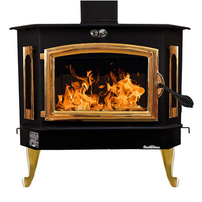 Buck Stove Bay Series Model 91 Catalytic Wood Burning Stove With Gold Door Finish