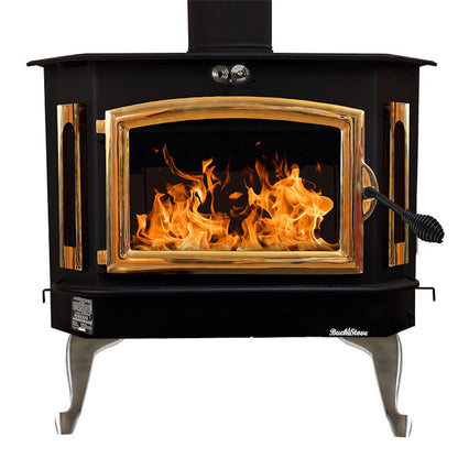 Buck Stove Bay Series Model 91 Catalytic Wood Burning Stove With Gold Door Finish
