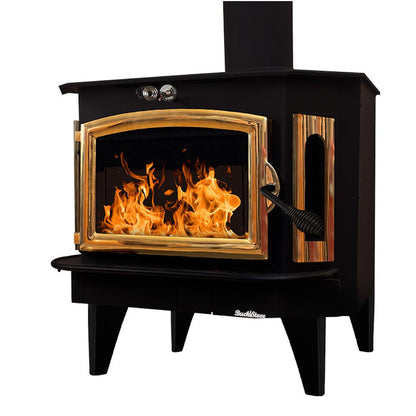 Buck Stove Bay Series Model 91 Catalytic Wood Burning Stove With Gold Door Finish