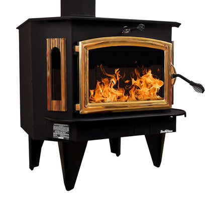 Buck Stove Bay Series Model 91 Catalytic Wood Burning Stove With Gold Door Finish