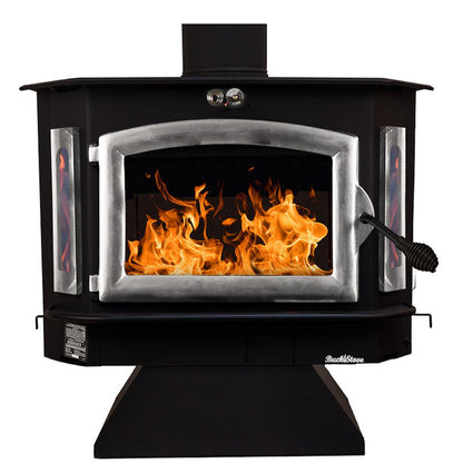 Buck Stove Bay Series Model 91 Catalytic Wood Burning Stove With Pewter Door Finish