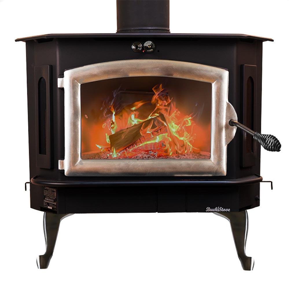 Buck Stove Bay Series Model 91 Catalytic Wood Burning Stove With Pewter Door Finish