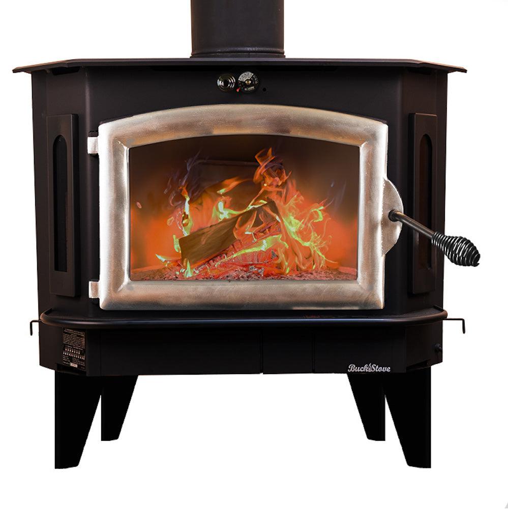 Buck Stove Bay Series Model 91 Catalytic Wood Burning Stove With Pewter Door Finish