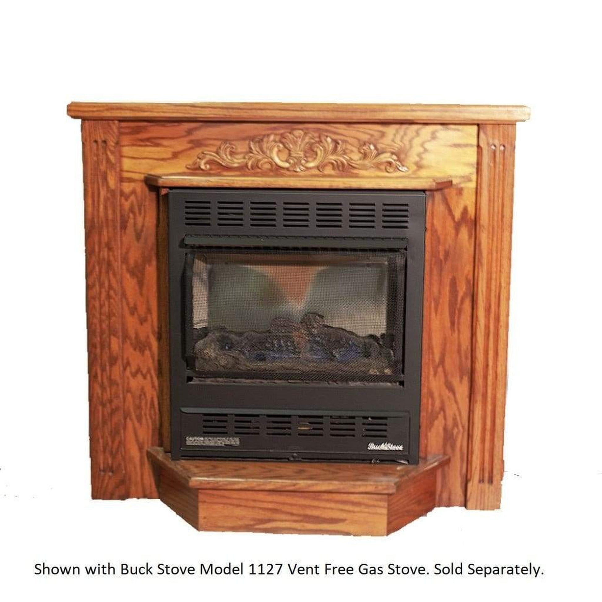 Buck Stove Deluxe Mantel Accessory Dark Oak Finish for Model 1127 and 1110 Gas Stove