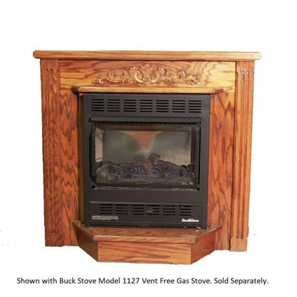Buck Stove Deluxe Mantel Accessory Dark Oak Finish for Model 1127 and 1110 Gas Stove