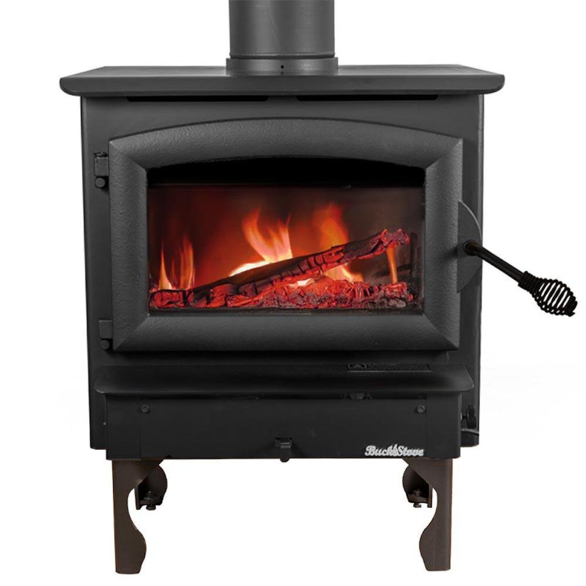 Buck Stove Model 21 Non-Catalytic and Blower Assembly Standard Wood Burning Stove With Black Door Finish