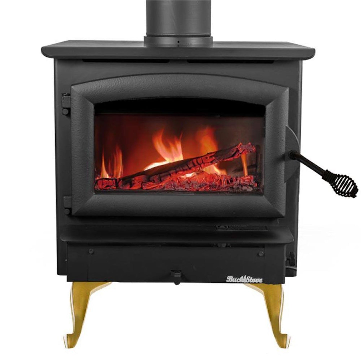 Buck Stove Model 21 Non-Catalytic and Blower Assembly Standard Wood Burning Stove With Black Door Finish