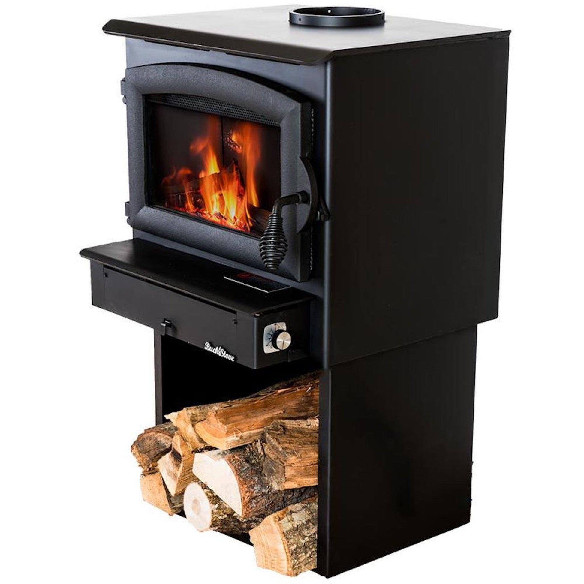 Buck Stove Model 21 Non-Catalytic and Blower Assembly Standard Wood Burning Stove With Black Door Finish