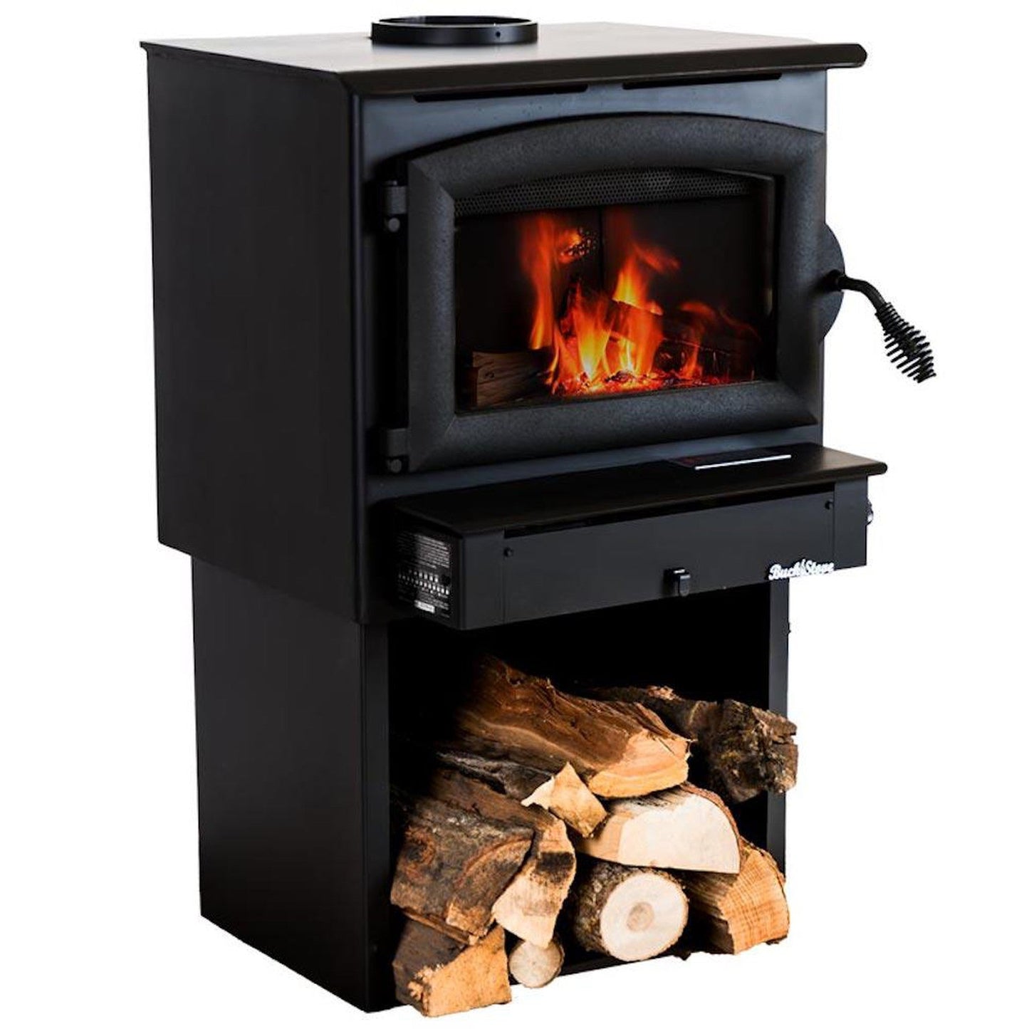 Buck Stove Model 21 Non-Catalytic and Blower Assembly Standard Wood Burning Stove With Black Door Finish