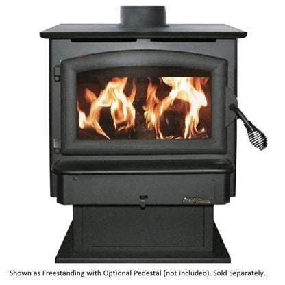 Buck Stove Model 21 Non-Catalytic and Blower Assembly Standard Wood Burning Stove With Black Door Finish